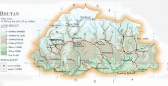map of Bhutan; source WR