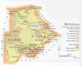 map of Botswana; source WR