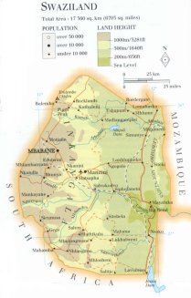map of Swaziland; source WR