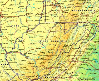 map of West Virginia