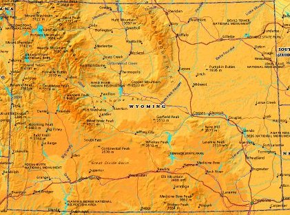map of Wyoming