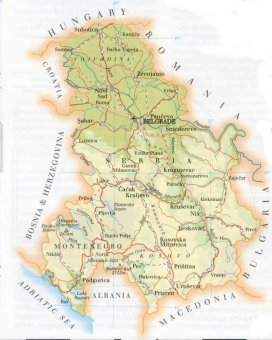 map of the Yugoslav Federation / Serbia & Montenegro; source WR